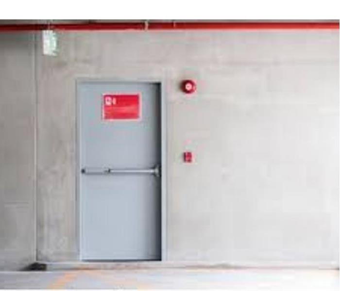 fire door exit outside a building